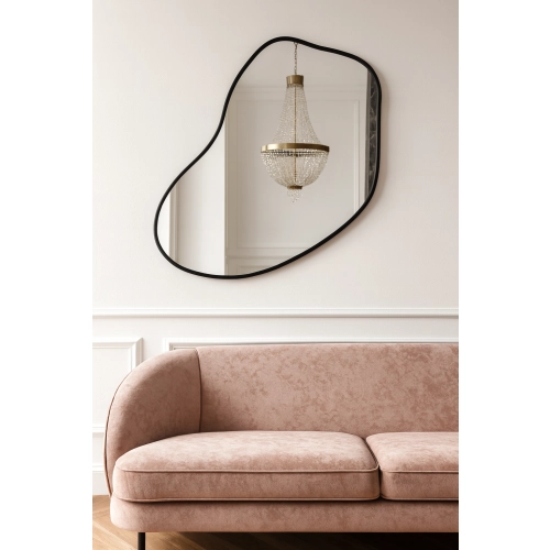 Lustro o organicznym kształcie w ramie - KWARC W RAMIE